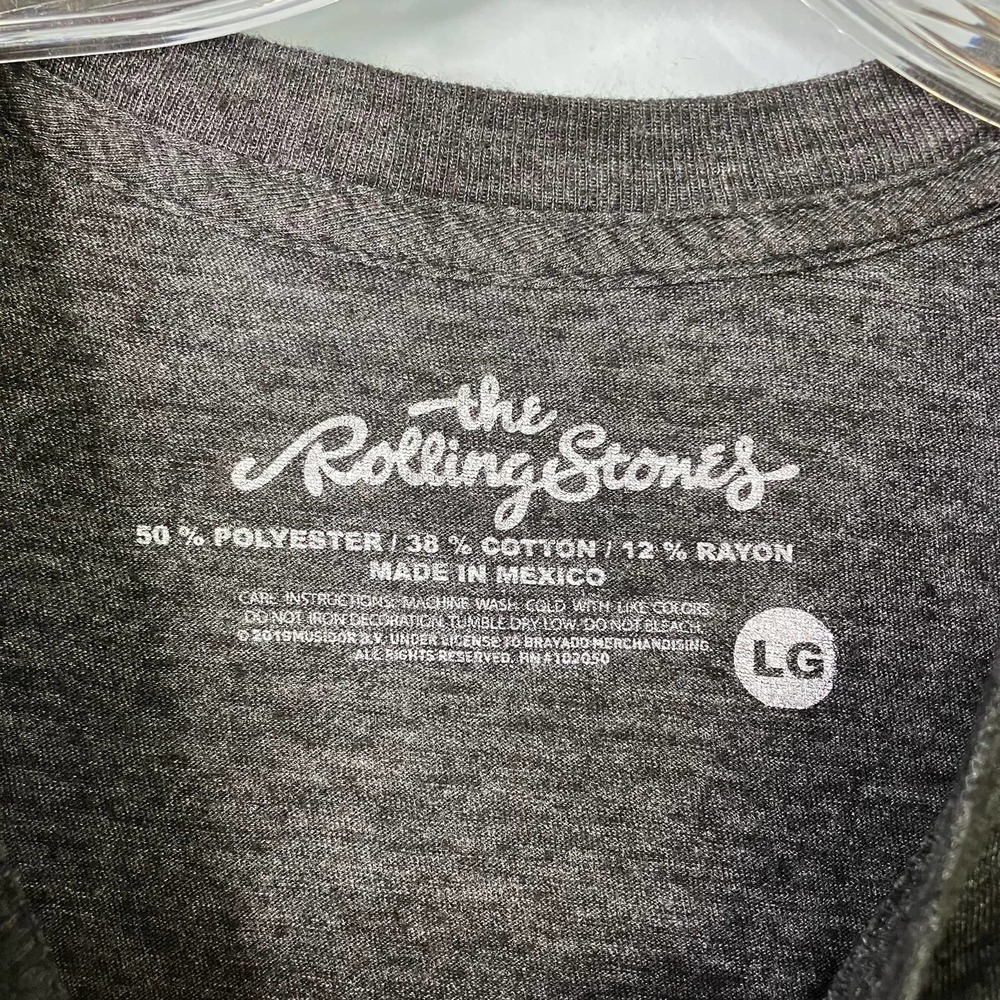 The Rolling Stones Bravado Distressed Tongue Logo Band Tee Heathered Gray Size L - Picture 3 of 11